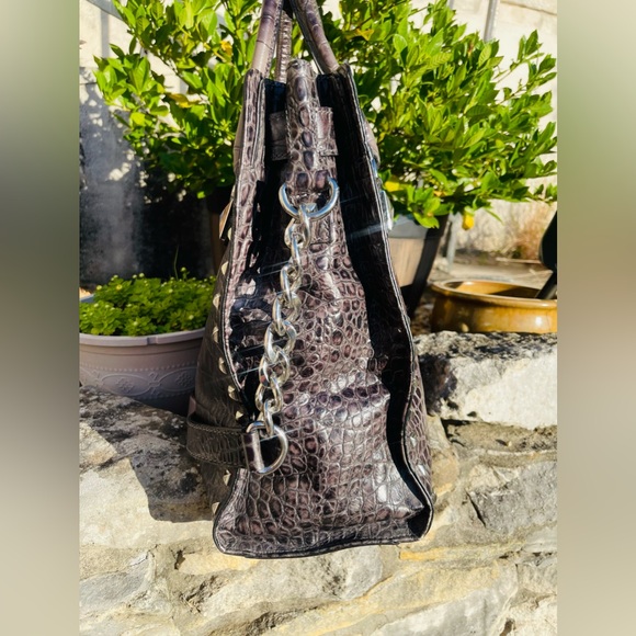 Michael Kors studded faux crocodile in grey with silver hardware - Picture 4 of 7